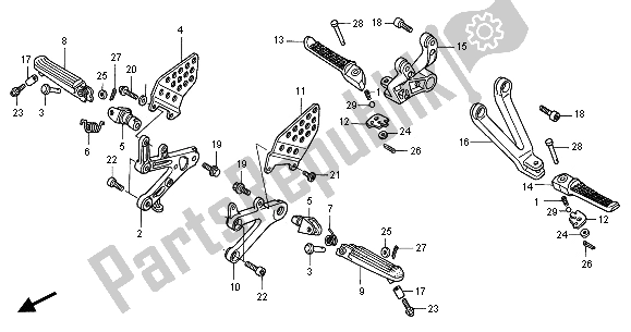 All parts for the Step of the Honda CBR 900 RR 2001