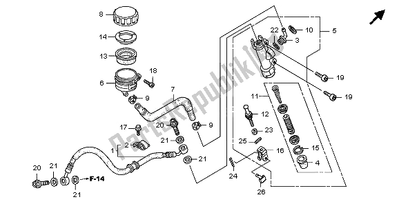 Todas las partes para Rr. Cilindro Maestro Del Freno de Honda CB 1300 2009