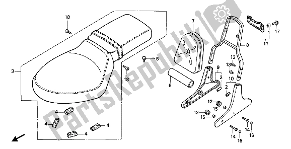 Todas as partes de Assento do Honda VT 600C 1989