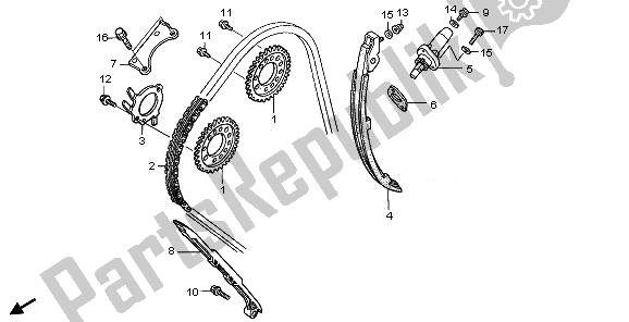 Todas as partes de Corrente De Came E Tensor do Honda CBR 1100 XX 2008