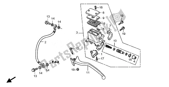 All parts for the Rr. Brake Master Cylinder of the Honda SH 125R 2011