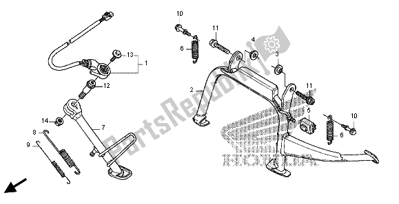 All parts for the Stand of the Honda FES 125 2012