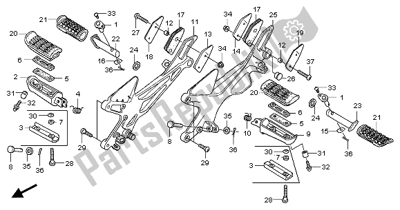 All parts for the Step of the Honda CBF 600N 2006