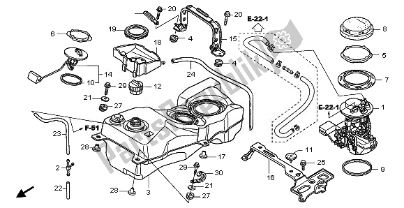 All parts for the Fuel Tank of the Honda GL 1800 2008