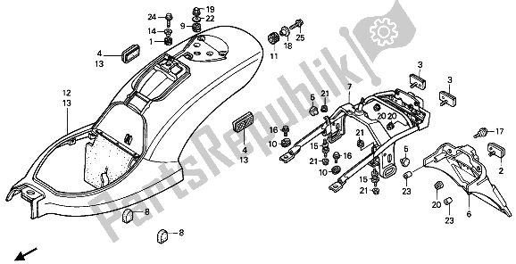 Todas las partes para Guardabarros Trasero de Honda VT 600 1992