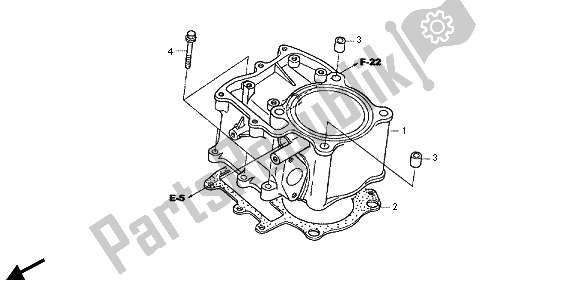 All parts for the Cylinder of the Honda TRX 500 FPA Foreman Rubicon WP 2013
