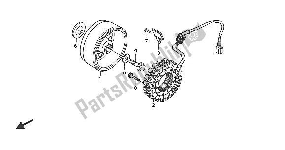 All parts for the Generator of the Honda NT 650V 2005