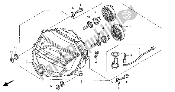 All parts for the Headlight (uk) of the Honda CBR 1100 XX 2001