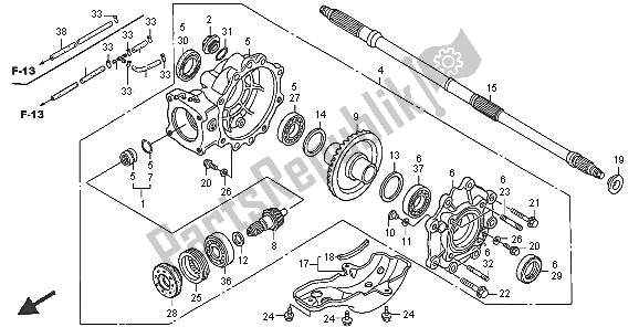 Todas las partes para Engranaje Conducido Final de Honda TRX 400 FA Fourtrax Rancher AT 2005