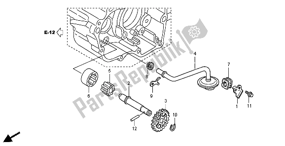 All parts for the Oil Pump of the Honda CRF 450R 2004