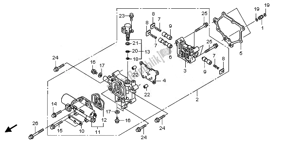 All parts for the Main Valve Body of the Honda TRX 420 FA Fourtrax Rancher AT 2011