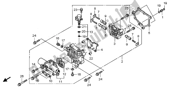 All parts for the Main Valve Body of the Honda TRX 420 FA Fourtrax Rancher AT 2011