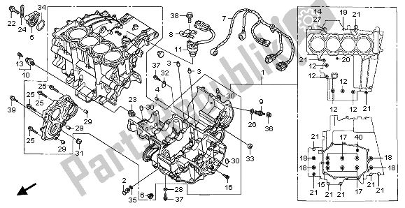 All parts for the Crankcase of the Honda CBF 1000 2006