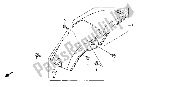 All parts for the Rear Fender of the Honda CR 85 RB LW 2004