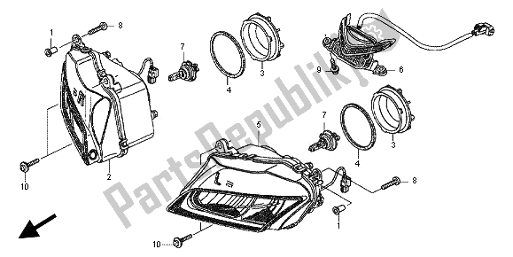 Alle onderdelen voor de Koplamp van de Honda CBR 600 RR 2012