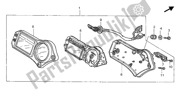 Tutte le parti per il Metro (kmh) del Honda CBR 600F 2003