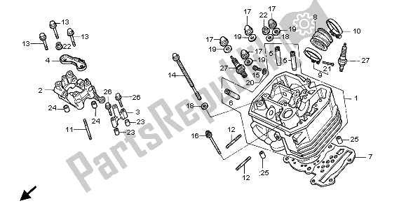 All parts for the Front Cylinder Head of the Honda XRV 750 Africa Twin 1998