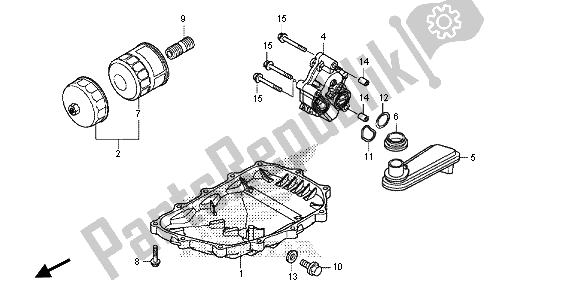 Todas as partes de Cárter De óleo E Bomba De óleo do Honda NC 700S 2013