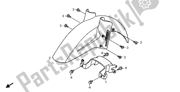 All parts for the Front Fender of the Honda XL 1000V 2008