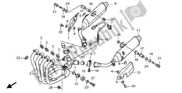 All parts for the Exhaust Muffler of the Honda CBF 1000A 2006
