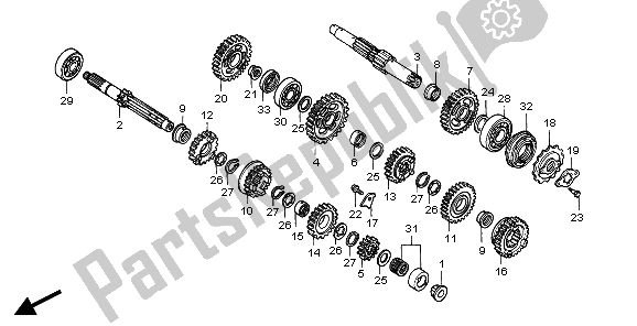 Todas las partes para Transmisión de Honda XR 600R 1997