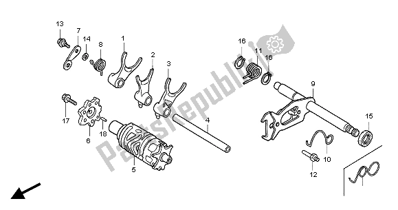 All parts for the Gearshift Drum of the Honda CBF 250 2004