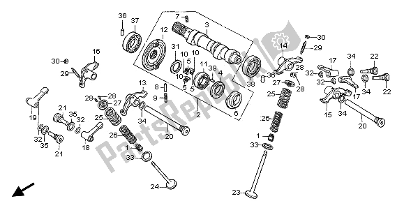 Todas las partes para árbol De Levas Y Válvula de Honda NX 650 1996