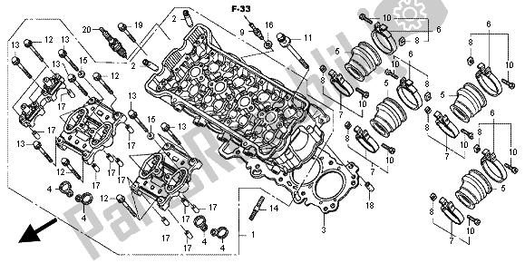 Tutte le parti per il Testata del Honda CBR 600F 2012