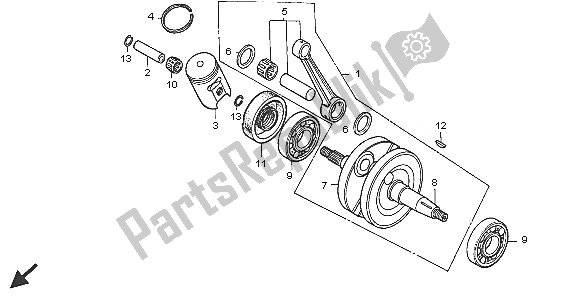 All parts for the Crankshaft of the Honda CR 85R SW 2005