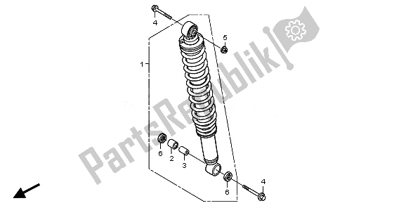 All parts for the Rear Cushion of the Honda TRX 250 EX 2008