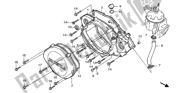 Todas las partes para Tapa Del Cárter Derecho de Honda CR 500R 1997