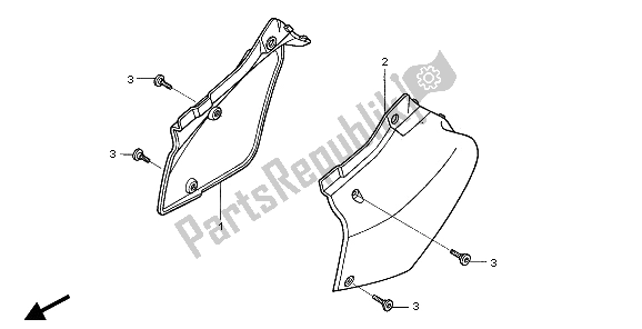 Todas las partes para Cubierta Lateral de Honda XR 250R 1997