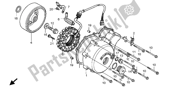 Todas las partes para Tapa Del Cárter Izquierdo Y Generador de Honda VT 600C 1998