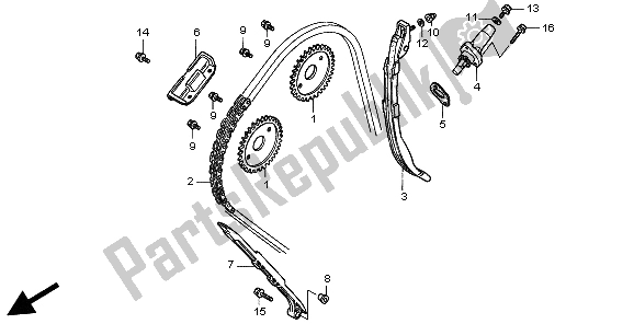 Tutte le parti per il Catena A Camme E Tenditore del Honda CBR 900 RR 1998