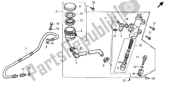 Todas las partes para Rr. Brake Cilindro Maestro de Honda RVF 400R 1995