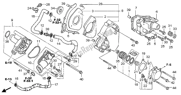 Toutes les pièces pour le Capot Arrière Gauche Et Pompe à Eau du Honda CB 1300A 2005