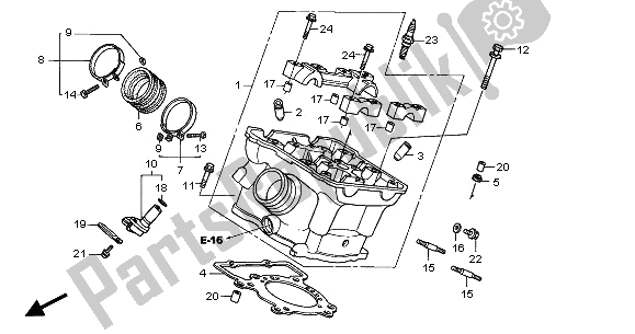 Toutes les pièces pour le Culasse Arrière du Honda VTR 1000 SP 2001