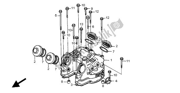 All parts for the Cylinder Head Cover of the Honda SLR 650 1998