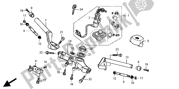 Todas as partes de Lidar Com Tubo E Ponte Superior do Honda CBR 125R 2012