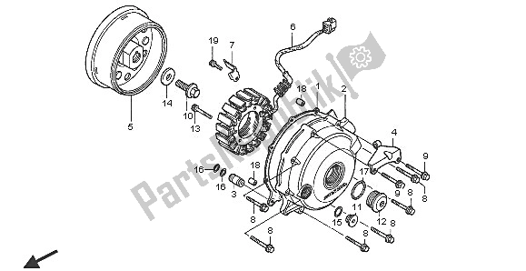 All parts for the Generator of the Honda XL 1000V 2005