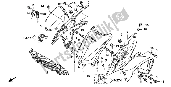 Todas las partes para Guardabarros Delantero de Honda TRX 450 ER 2007