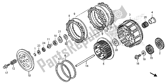All parts for the Clutch of the Honda CRF 450R 2013