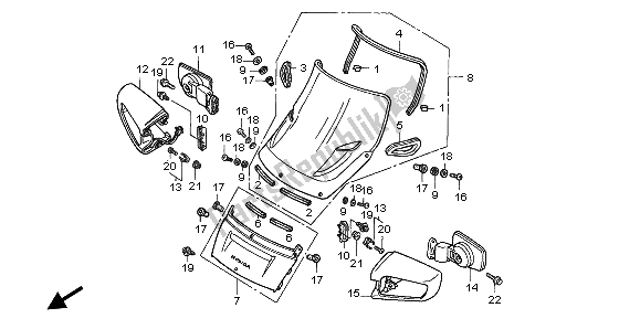 Tutte le parti per il Schermo Del Vento del Honda ST 1100 1995