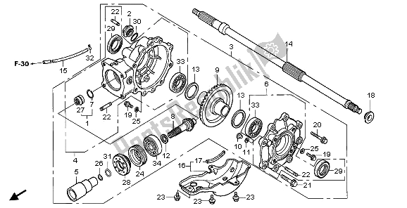 Tutte le parti per il Ingranaggio Finale Guidato del Honda TRX 450 FE Fourtrax Foreman ES 2003