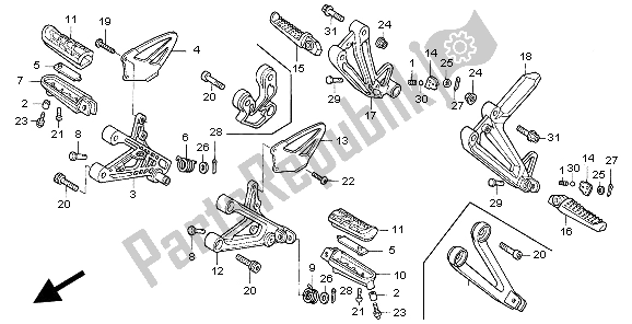 Alle onderdelen voor de Stap van de Honda CBR 600F 1999