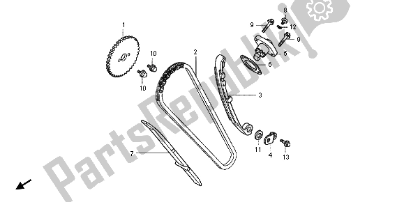 Todas as partes de Corrente De Came E Tensor do Honda CBR 125R 2012