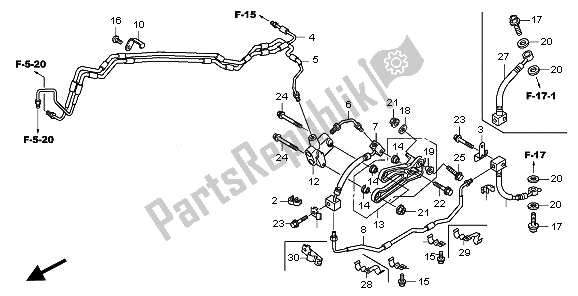 All parts for the Brake Hose of the Honda VFR 1200 FD 2011