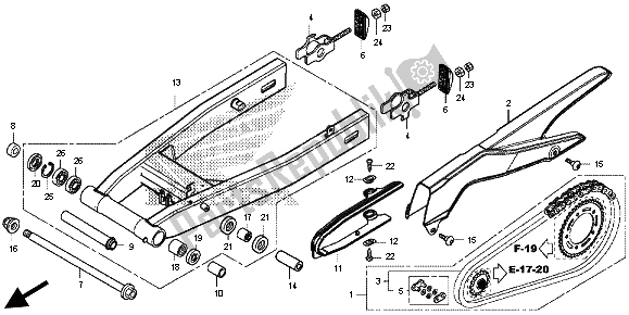 Tutte le parti per il Forcellone del Honda CB 500F 2013