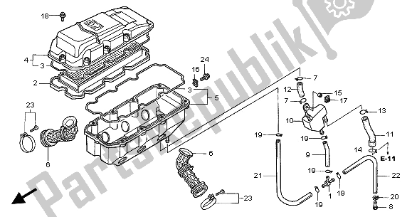 Alle onderdelen voor de Luchtfilter van de Honda GL 1500C 2002