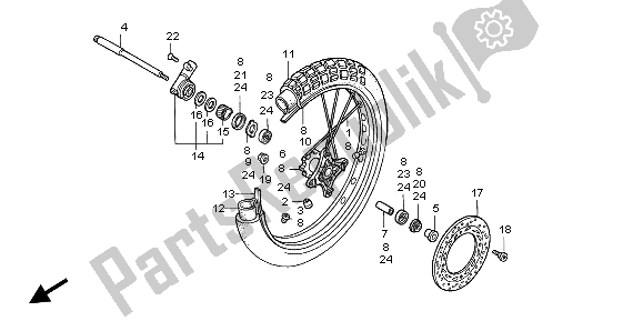 Todas las partes para Rueda Delantera de Honda NX 650 1996